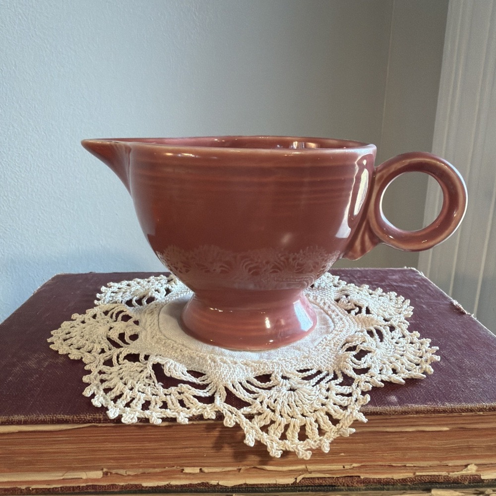 Vintage FIESTA ROSE   FOOTED CREAMER